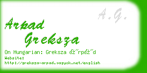 arpad greksza business card